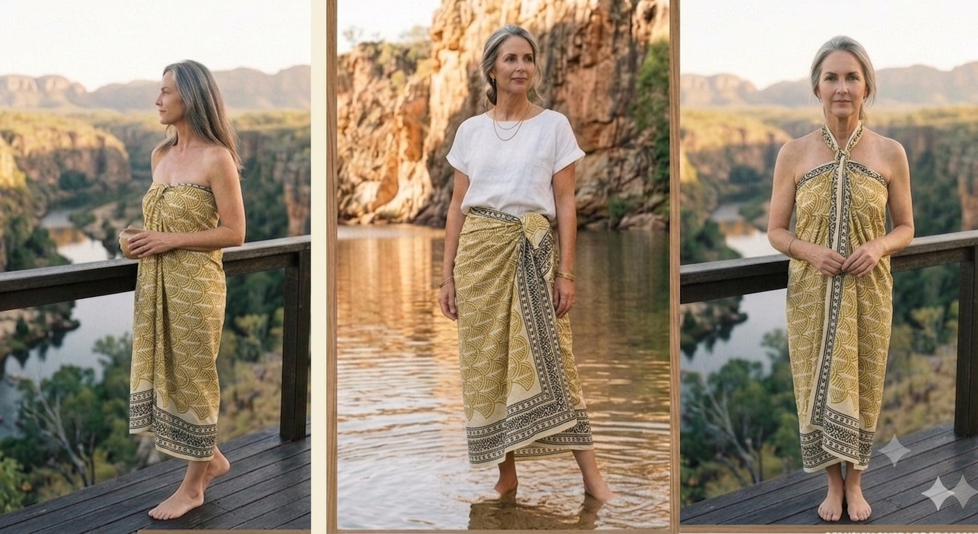 Block Printed Sarongs - Dupaata yellow