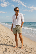 Mens Linen Shorts | Eucalyptus