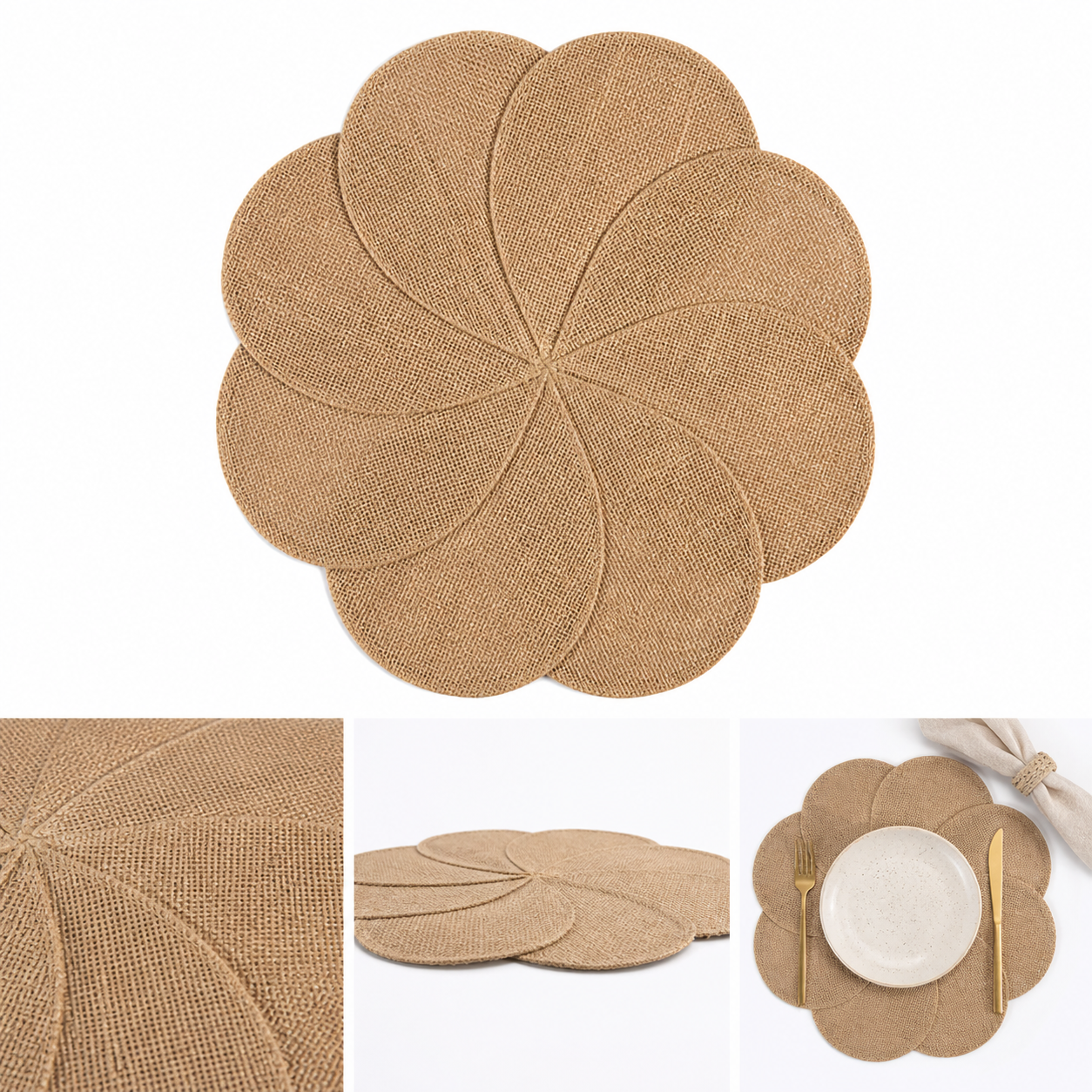 Habitat Jute Flower Placemat - Natural